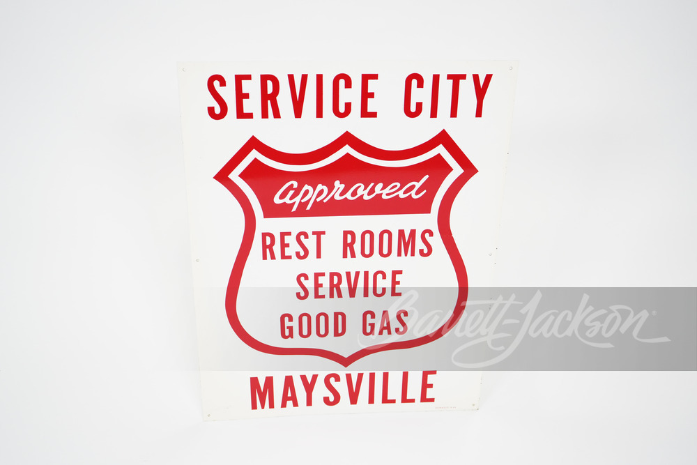 LATE 1950S-EARLY '60S SERVICE CITY TIN SIGN