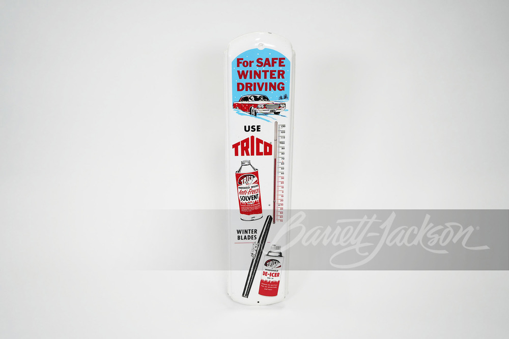 1960S TRICO "SAFE WINTER DRIVING" TIN THERMOMETER