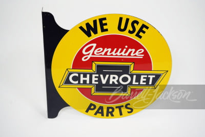 CIRCA 1940S-50S CHEVROLET GENUINE PARTS TIN FLANGE SIGN - 2