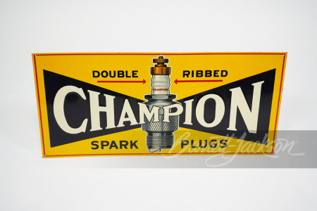 CIRCA 1930S-40S CHAMPION SPARK PLUGS EMBOSSED TIN SIGN