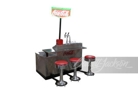 1950S STAINLESS-STEEL SODA FOUNTAIN IN COCA-COLA REGALIA