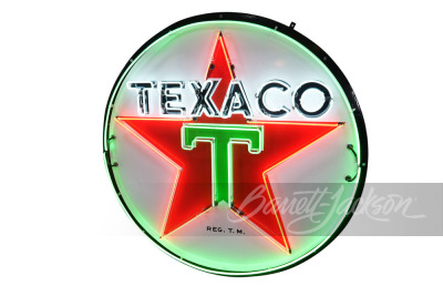 1950S TEXACO OIL PORCELAIN WITH NEON SIGN