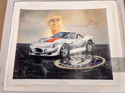 WONDERFUL RUEL JAMES "THE LEGEND RETURNS" CARROLL SHELBY LITHOGRAPH PERSONALLY SIGNED BY CARROLL SHELBY AND THE ARTIST RUEL JAMES. - 2