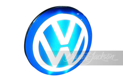 NOS VINTAGE VOLKSWAGEN AUTOMOBILES SINGLE-SIDED LIGHT-UP DEALERSHIP SIGN.