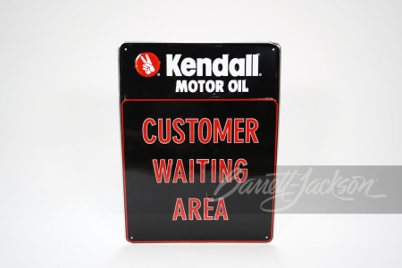 KENDALL MOTOR OIL CUSTOMER WAITING AREA EMBOSSED TIN SIGN