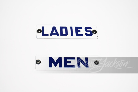 CIRCA 1940S-50S MEN/LADIES PORCELAIN REST ROOM SIGNS