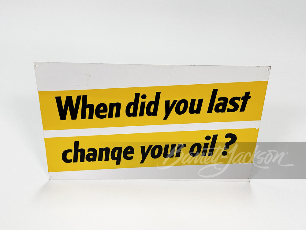 1960S SUNOCO "CHANGE YOUR OIL" TIN SIGN