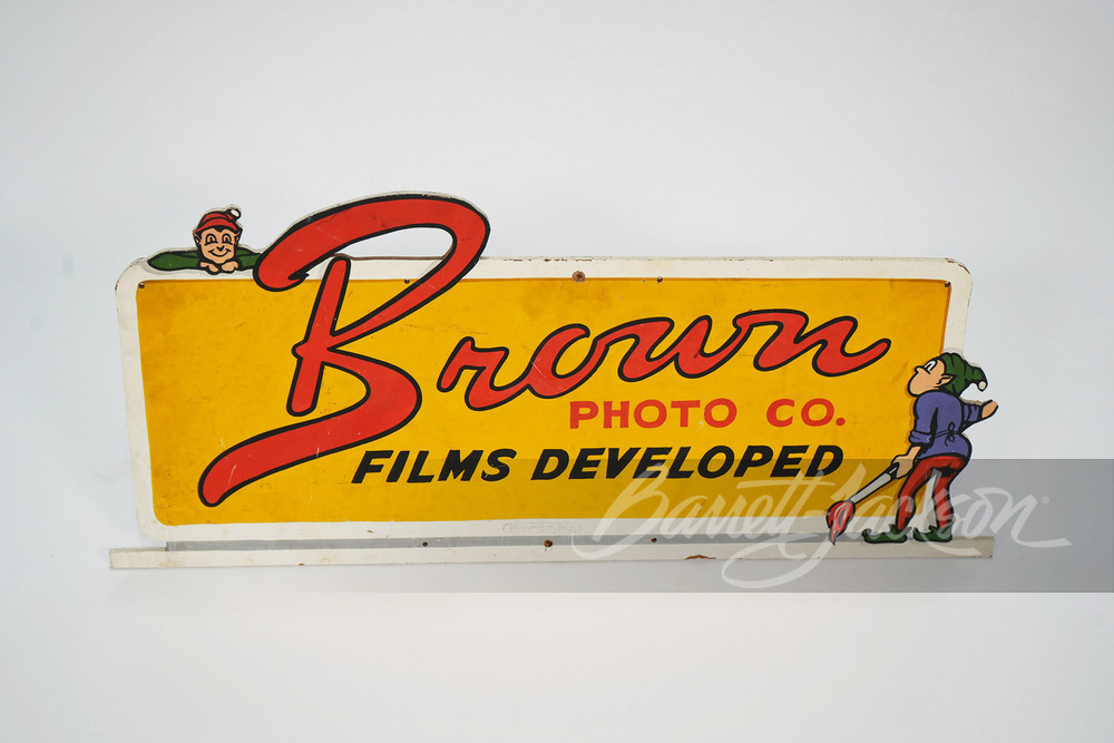 CIRCA 1930S-40S BROWN PHOTO COMPANY MASONITE SIGN