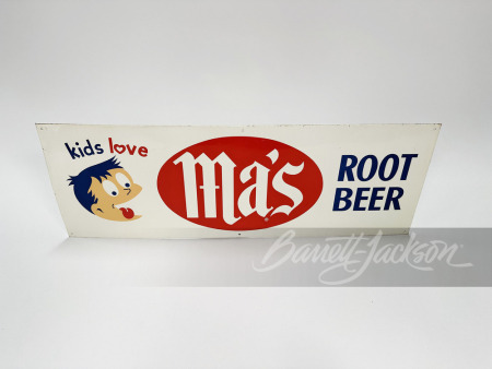 LATE 1950S-EARLY '60S MA'S ROOT BEER EMBOSSED TIN SIGN