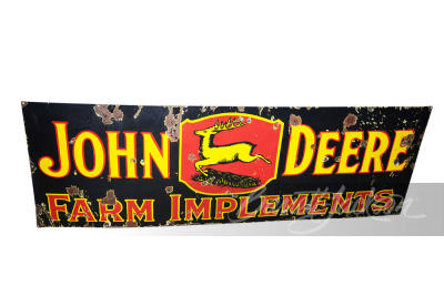 LARGE 1930S JOHN DEERE FARM IMPLEMENTS PORCELAIN SIGN