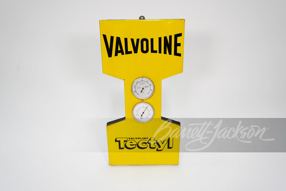 1950S VALVOLINE TECTYL OIL PORCELAIN THERMOMETER