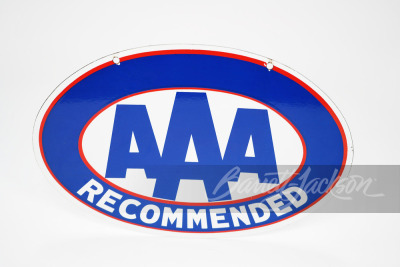 1950S AAA RECOMMENDED PORCELAIN SIGN