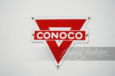 1950S CONOCO MOTOR OIL PORCELAIN RACKTOP SIGN.