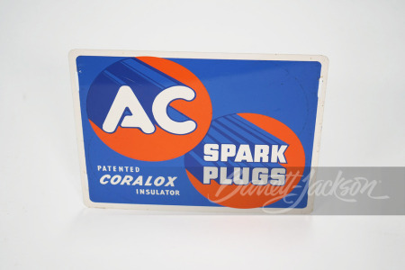 1950 AC SPARK PLUGS TIN FLANGE SIGN