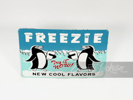 EARLY 1960S FREEZIE SLUSH DRINKS TIN SIGN