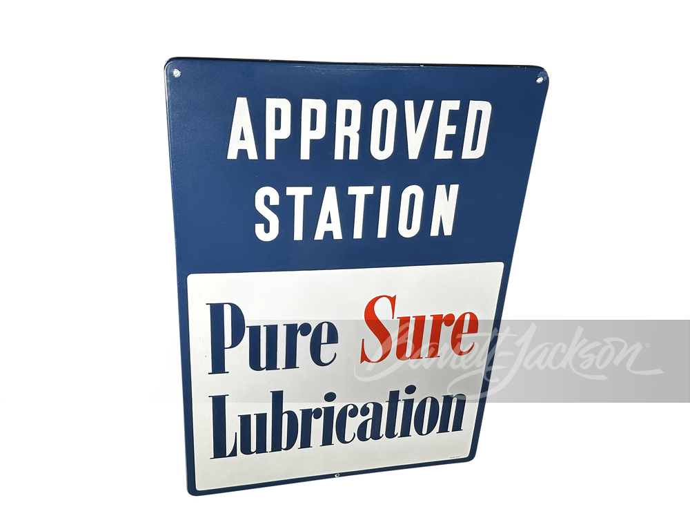 1950S PURE OIL "APPROVED STATION" PORCELAIN SIGN