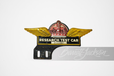 1930S STANDARD OIL RESEARCH TEST CAR LICENSE PLATE PECTIN SIGN