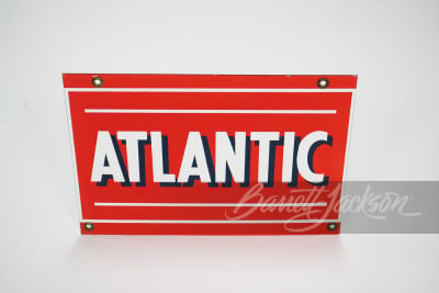 1950S ATLANTIC GASOLINE PORCELAIN PUMP PLATE SIGN