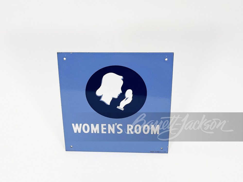 1939 UNION OIL COMPANY "WOMEN'S ROOM" PORCELAIN SIGN