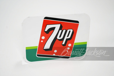 1962 7UP SODA TIN FLANGE SIGN - 2