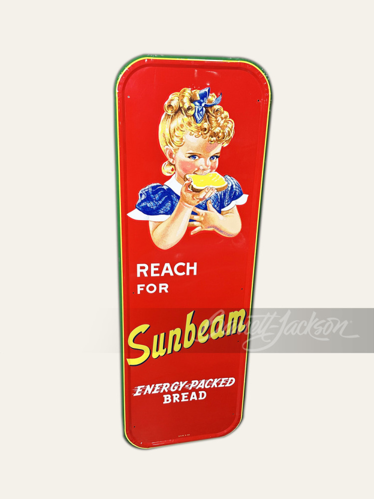 1953 SUNBEAM BREAD TIN EMBOSSED SIGN