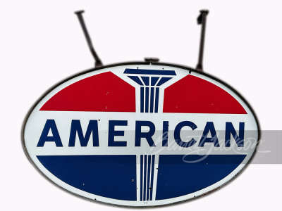 1966 AMERICAN OIL PORCELAIN SIGN