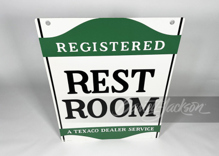 1962 TEXACO DEALER REGISTERED REST ROOM TIN SIGN