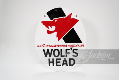 1970 WOLF'S HEAD MOTOR OIL TIN SIGN - 2