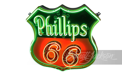 1930S-40S PHILLIPS 66 NEON PORCELAIN SIGN