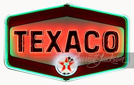 LATE 1950S-EARLY '60S TEXACO OIL ANIMATED NEON PORCELAIN SIGN