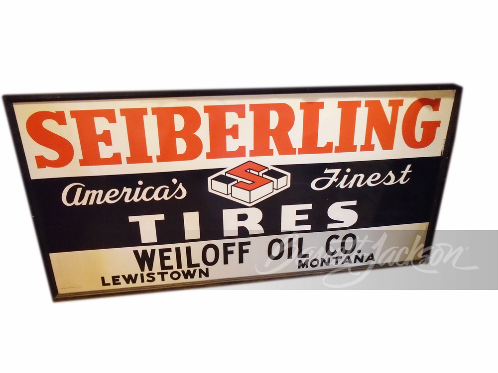 CIRCA 1930S-40S SEIBERLING TIRES TIN SIGN