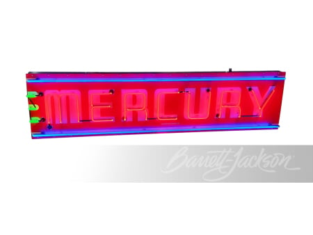 CIRCA 1940S-50S MERCURY AUTOMOBILES NEON PORCELAIN SIGN