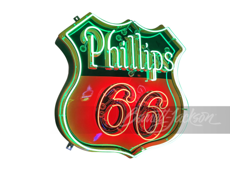 CIRCA 1940S PHILLIPS 66 NEON PORCELAIN SIGN