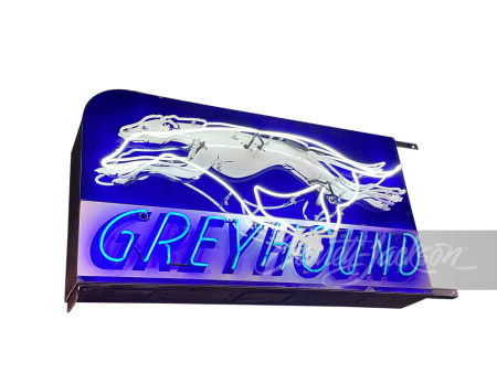 1940S-50S GREYHOUND BUS LINES NEON PORCELAIN SIGN