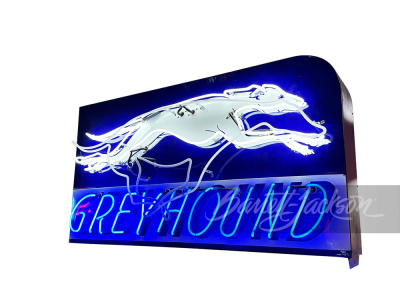 1940S-50S GREYHOUND BUS LINES NEON PORCELAIN SIGN - 2