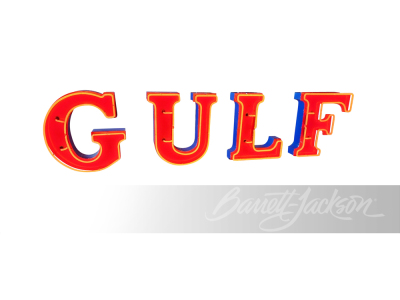 LARGE GULF OIL NEON PORCELAIN SIGN