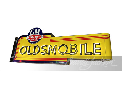 LATE 1940S-EARLY '50S OLDSMOBILE NEON PORCELAIN SIGN