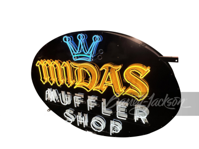 LARGE 1950S MIDAS MUFFLER SHOP NEON PORCELAIN SIGN - 2