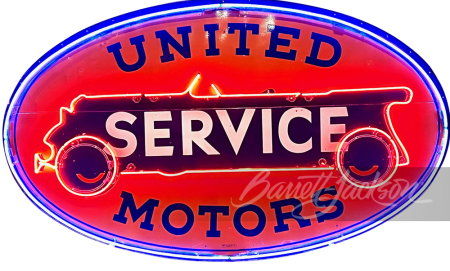 LARGE CIRCA 1930S UNITED MOTORS SERVICE NEON PORCELAIN SIGN