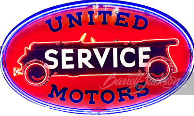 LARGE CIRCA 1930S UNITED MOTORS SERVICE NEON PORCELAIN SIGN - 2