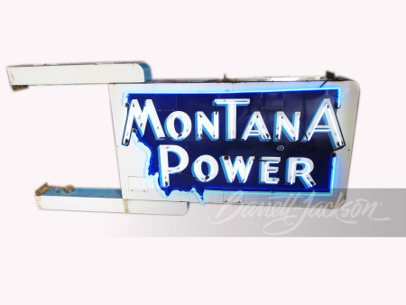 1940S MONTANA POWER DOUBLE-SIDED NEON PORCELAIN SIGN