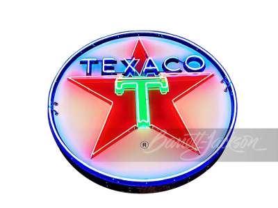 LATE 1950S TEXACO OIL PORCELAIN WITH NEON SIGN