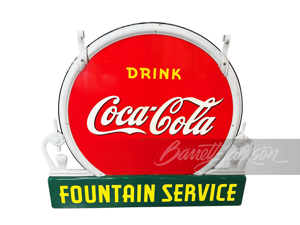 1930S COCA-COLA FOUNTAIN SERVICE PORCELAIN SIGN