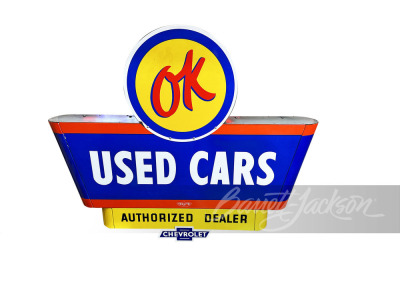 LATE 1950S CHEVROLET OK USED CARS PORCELAIN SIGN - 2