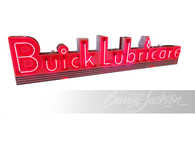 LARGE 1940S-50S BUICK LUBRICARE NEON PORCELAIN SIGN