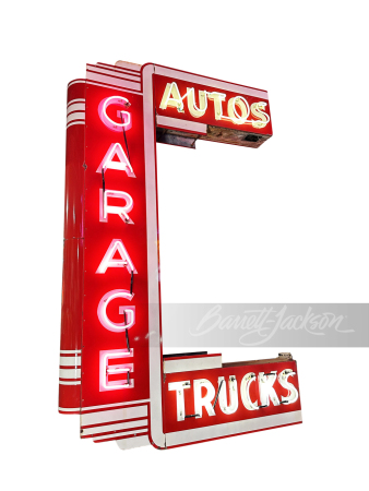 CIRCA 1930S-40S GARAGE AUTOS/TRUCKS NEON PORCELAIN SIGN