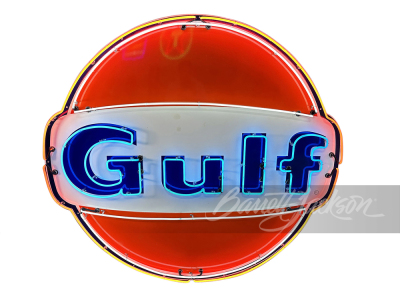 1964 GULF OIL PORCELAIN WITH NEON SIGN