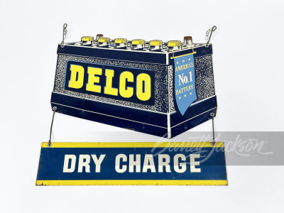 1950S DELCO BATTERIES TIN SIGN - 2