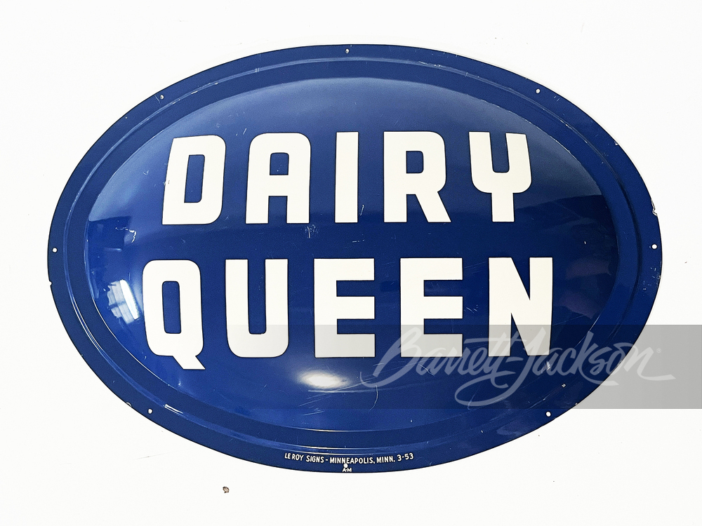 1953 DAIRY QUEEN EMBOSSED TIN SIGN