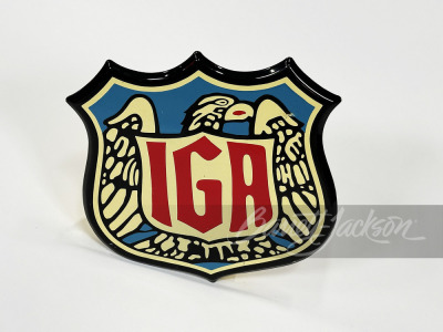 CIRCA 1930S IGA GROCERY STORES PORCELAIN SIGN